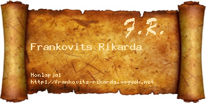 Frankovits Rikarda névjegykártya